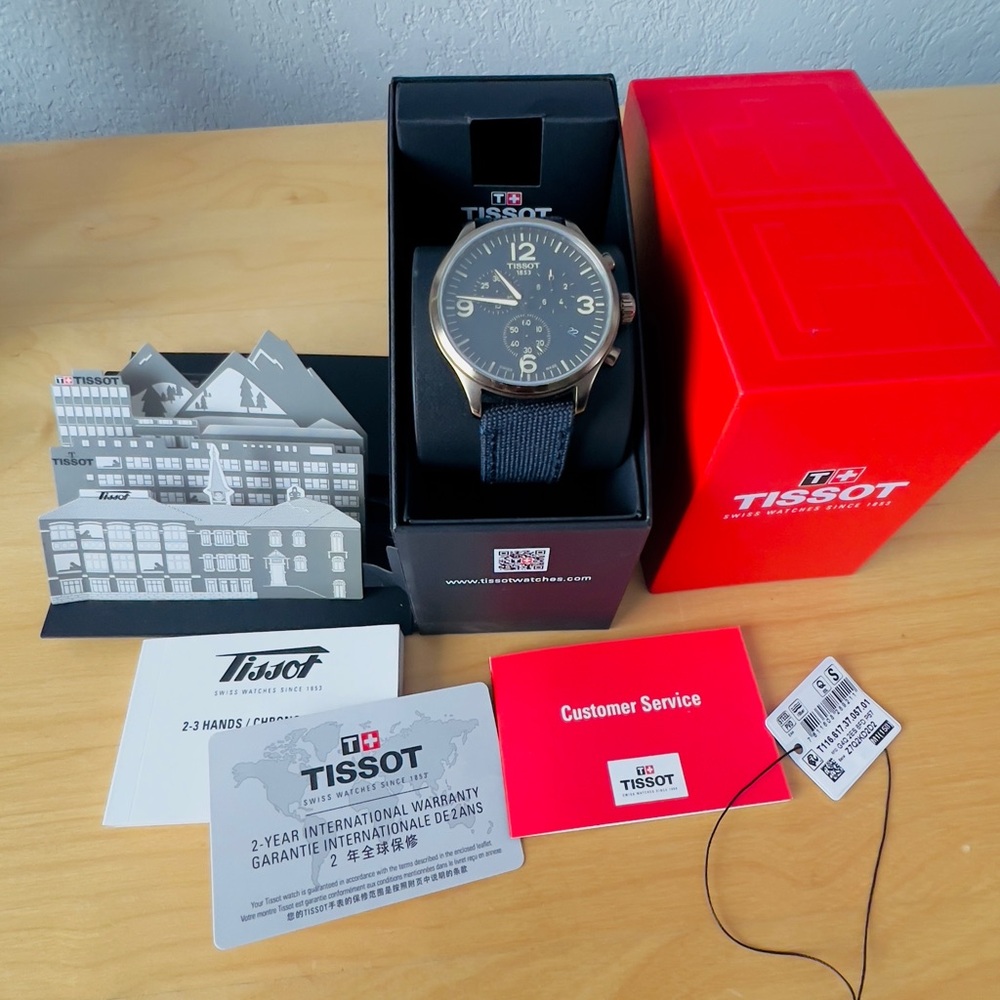 Tissot Men's Classic Chrono XL Blue Denim and Pewter casing Watch